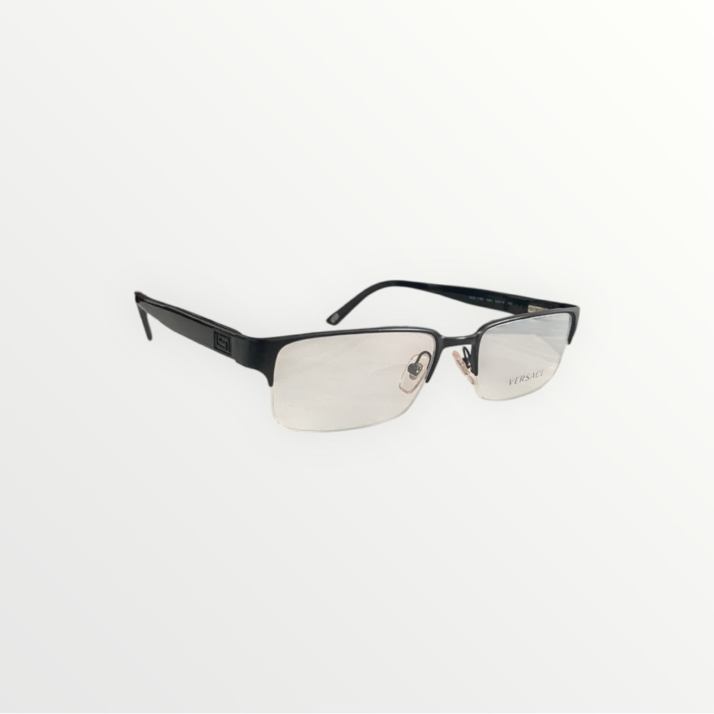 NEW Versace VE1184 Black Matte Metal Rectangular Eyeglasses - Picture 3 of 12